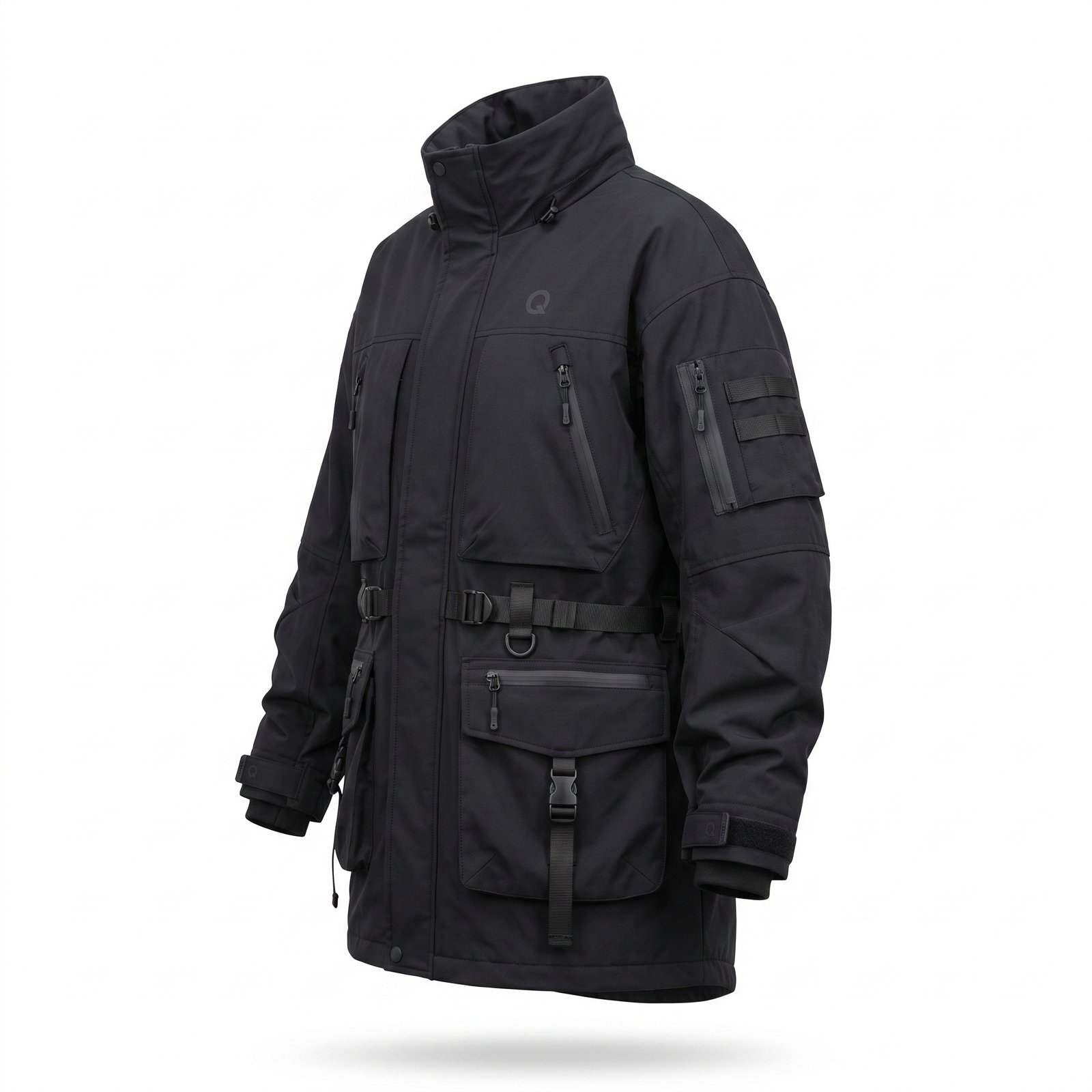 Q Clothing Store Women's Premium Tactical Utility Parka Jacket - Waterproof Black - Image 2