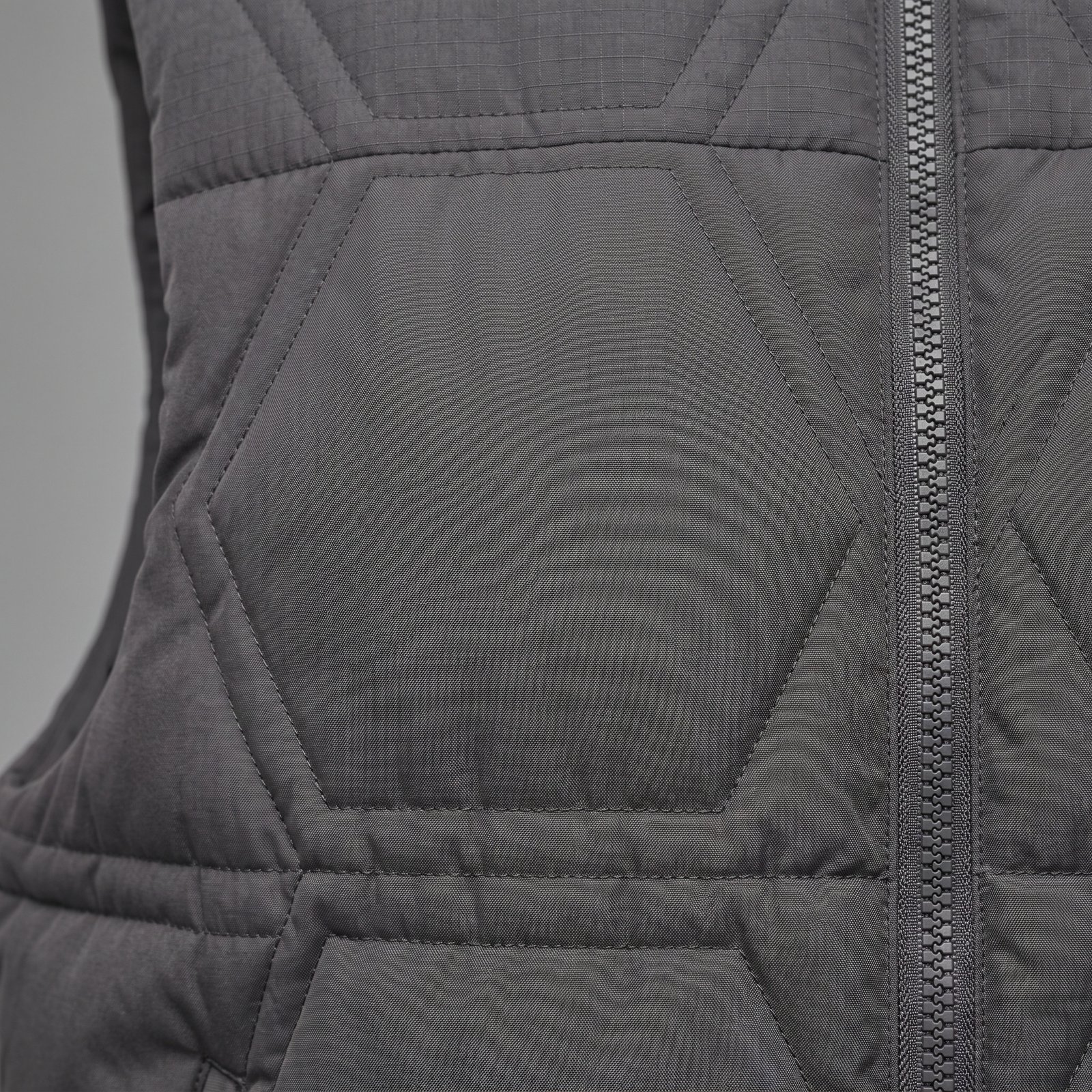 Q Clothing Store Women's Premium Geometric Quilted Puffer Vest - Charcoal Grey - Image 3