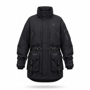 Q Clothing Store Women's Premium Tactical Utility Parka Jacket - Waterproof Black